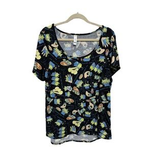 Disney Toy Story The Claw Aliens Black LulaRoe Classic Tee Size XL Womens
